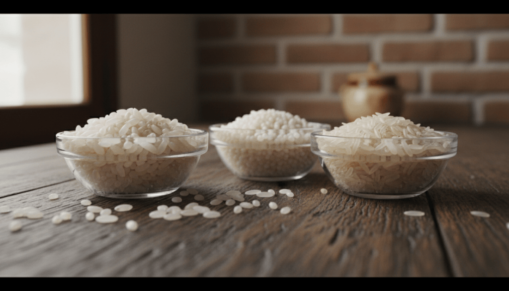 Arroz bomba, arroz redondo y arroz largo