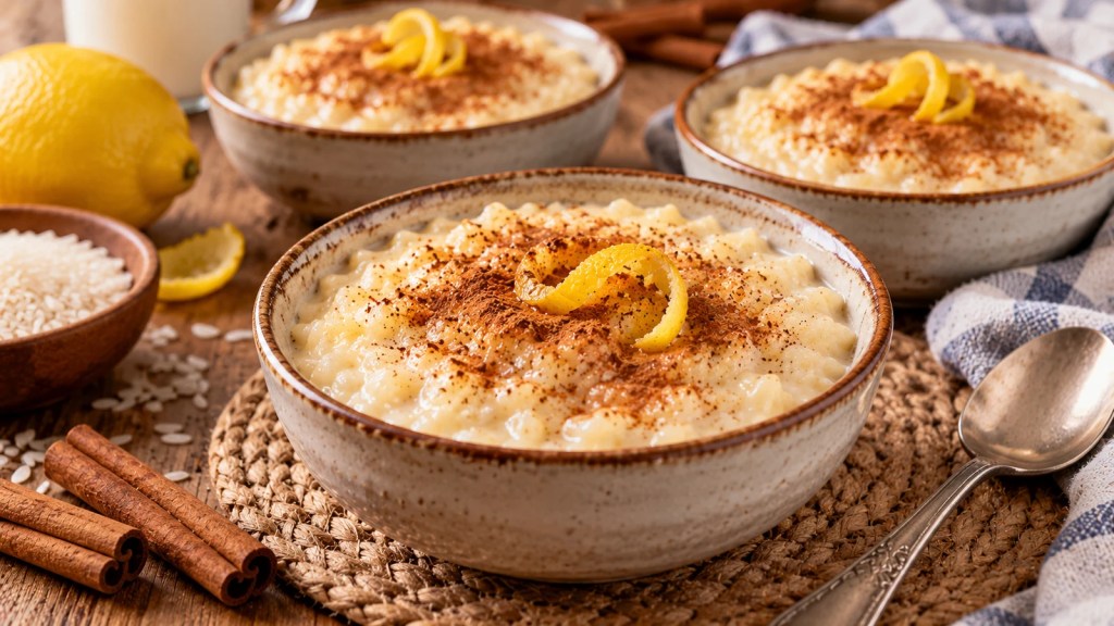 Arroz con leche cremoso: receta tradicional con canela y limón