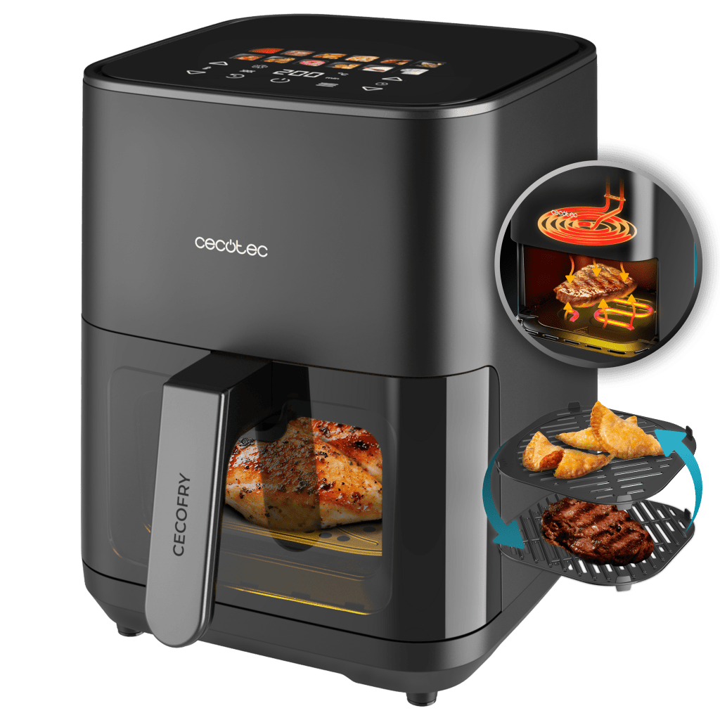 Cecotec Cecofry&Grill Duoheat 4000: freidora de aire de 4 litros con grill