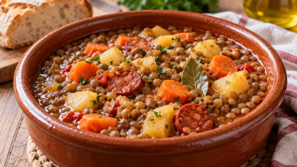 Lentejas estofadas con chorizo y verduras: receta tradicional de la abuela