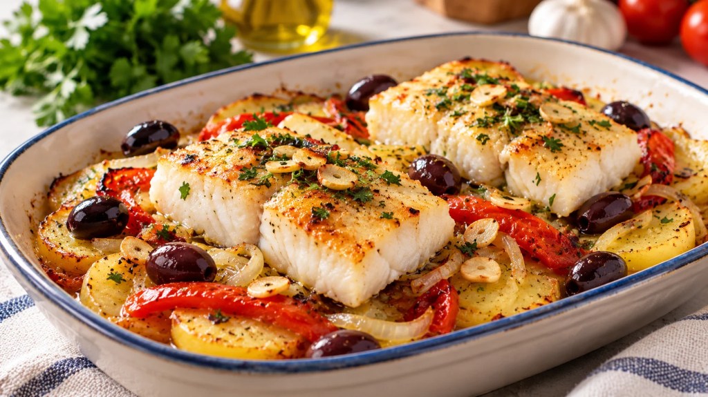 Merluza al horno con patatas panaderas: receta fácil y jugosa