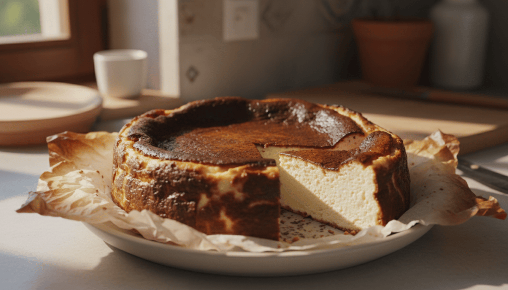 Tarta de queso al horno: cremosa por dentro y dorada por fuera